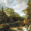 Mountain Landscape With Waterfall Diamond Painting