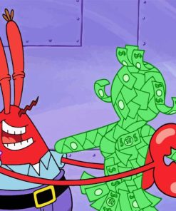 Mr Krabs Dancing With Money Diamond Painting