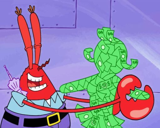 Mr Krabs Dancing With Money Diamond Painting