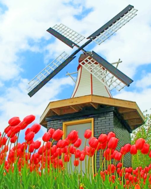 Muziejny Komplieks Dudutki Windmill Diamond Painting