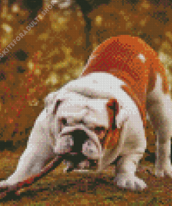 Old English Bulldog With Branch Diamond Painting