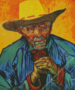 Old Man With Hat Diamond Painting