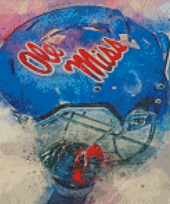 Ole Miss Helmet Diamond Painting