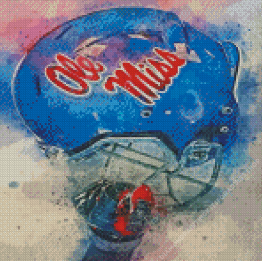 Ole Miss Helmet Diamond Painting