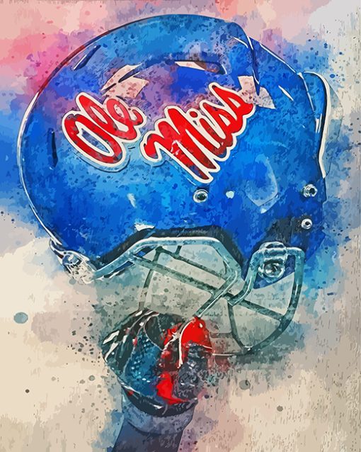 Ole Miss Helmet Diamond Painting