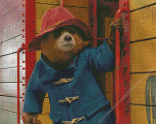 Paddington Bear On Train Diamond Painting