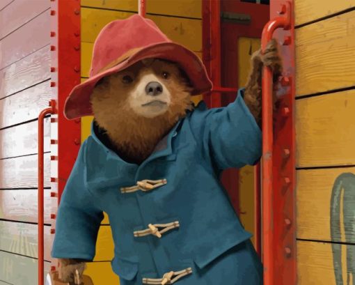 Paddington Bear On Train Diamond Painting