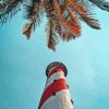 Palm Tree With Lighthouse Diamond Painting