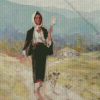 Peasant Woman With Distaff by Grigorescu Diamond Painting