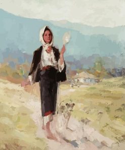 Peasant Woman With Distaff by Grigorescu Diamond Painting