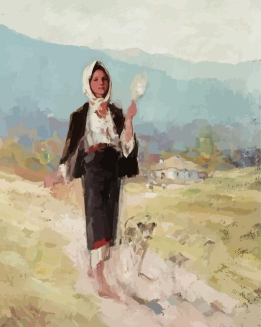 Peasant Woman With Distaff by Grigorescu Diamond Painting