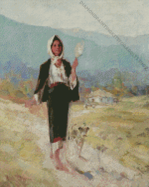 Peasant Woman With Distaff by Grigorescu Diamond Painting