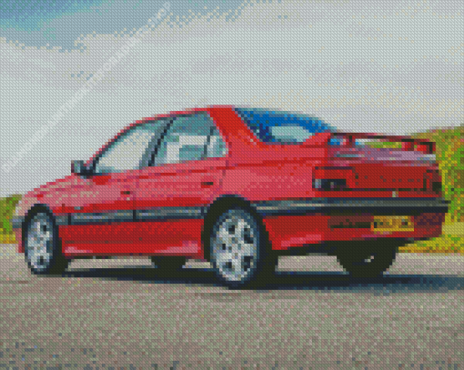 Peugeot 405 Red Car Diamond Painting