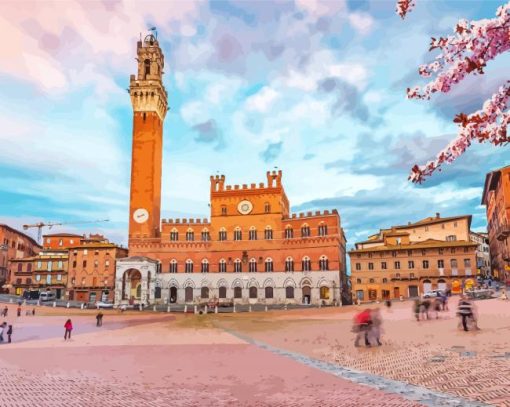 Piazza Del Campo Siena Italy Diamond Painting