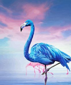 Pink And Blue Flamingo Birds Diamond Painting