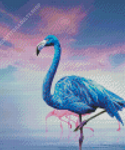 Pink And Blue Flamingo Birds Diamond Painting