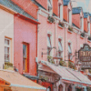 Pink Buildings in Kerry Ireland Diamond Painting