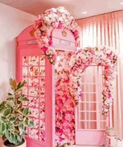 Pink Flower Phone Box Diamond Painting