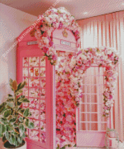 Pink Flower Phone Box Diamond Painting