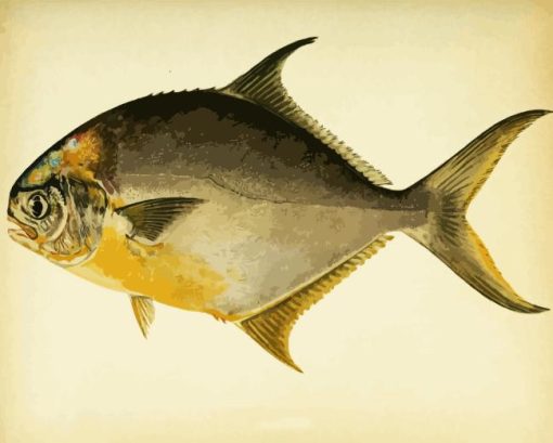 Pompano Fish Side View Art Diamond Painting