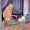 Princess Anneliese Playing With Cat Diamond Painting