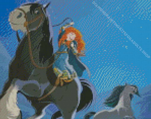 Princess Merida On Horse Diamond Painting