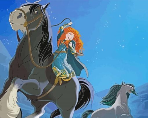 Princess Merida On Horse Diamond Painting