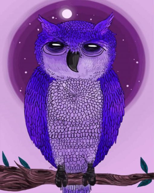 Purple Owl Diamond Painting