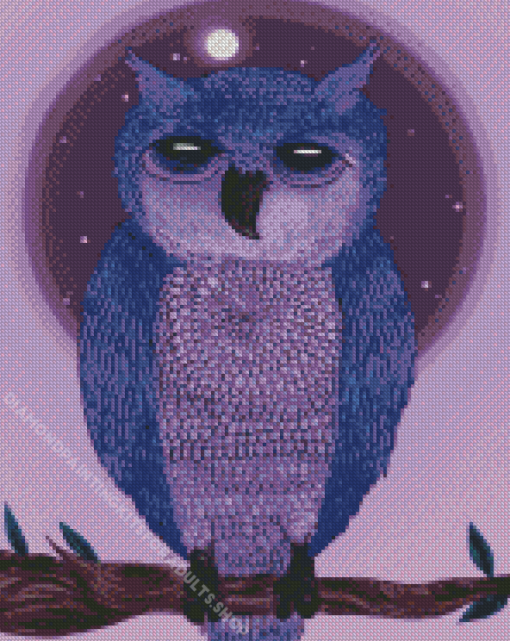 Purple Owl Diamond Painting