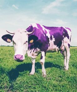 Purple Cow Animal Diamond Painting