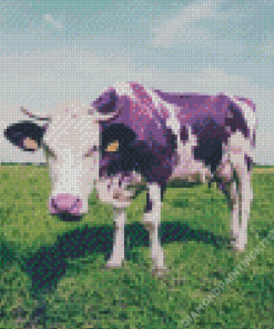 Purple Cow Animal Diamond Painting