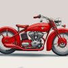 Red Indian Scout Motorcycle Diamond Painting