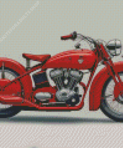 Red Indian Scout Motorcycle Diamond Painting