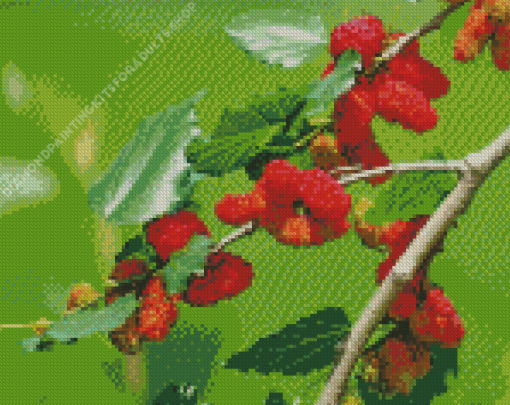 Red Mulberry Tree Diamond Painting