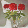 Red Peonies in Glass Diamond Painting