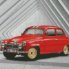 Red Skoda Car Diamond Painting