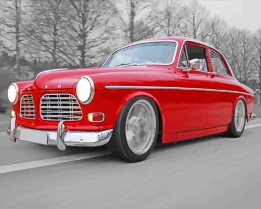 Red Volvo Car Diamond Painting