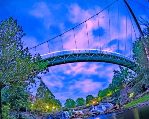 Reedy River Bridge In Greenville Diamond Painting