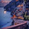 Road To Amalfi Coast night Diamond Painting