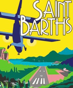 Saint Barthelemy Illustrated Poster Diamond Painting