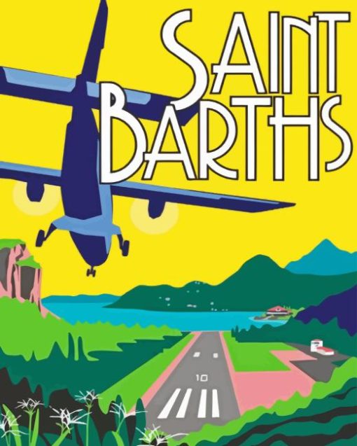 Saint Barthelemy Illustrated Poster Diamond Painting