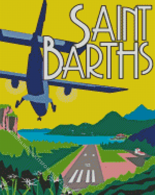 Saint Barthelemy Illustrated Poster Diamond Painting