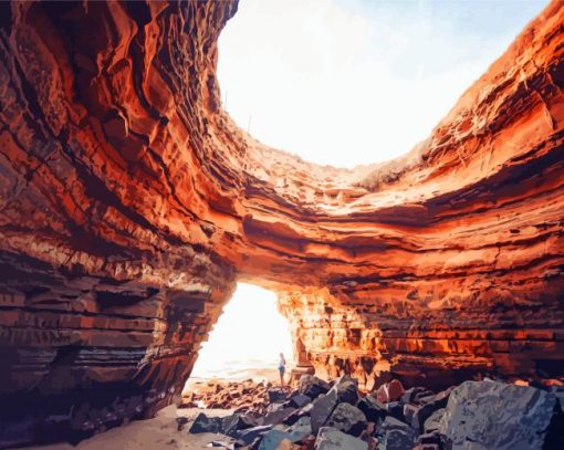 San Diego Sunset Cliffs Beach Cave Diamond Painting