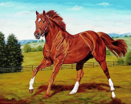 Secretariat Horse Art Diamond Painting