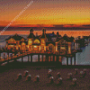 Sellin Pier Seascape Sunset Diamond Painting