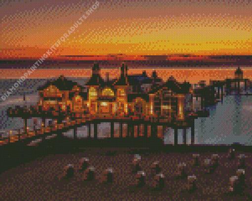 Sellin Pier Seascape Sunset Diamond Painting