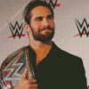 Seth Rollins With WWE Belt Diamond Painting