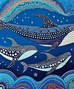 Sharks Aboriginal Diamond Painting