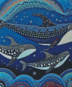 Sharks Aboriginal Diamond Painting