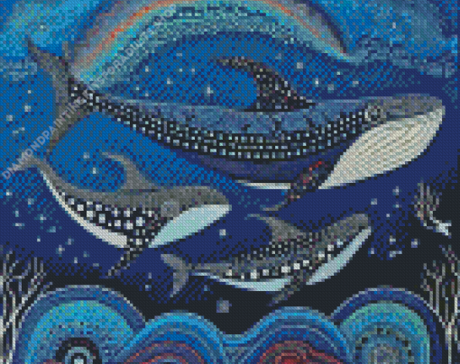 Sharks Aboriginal Diamond Painting